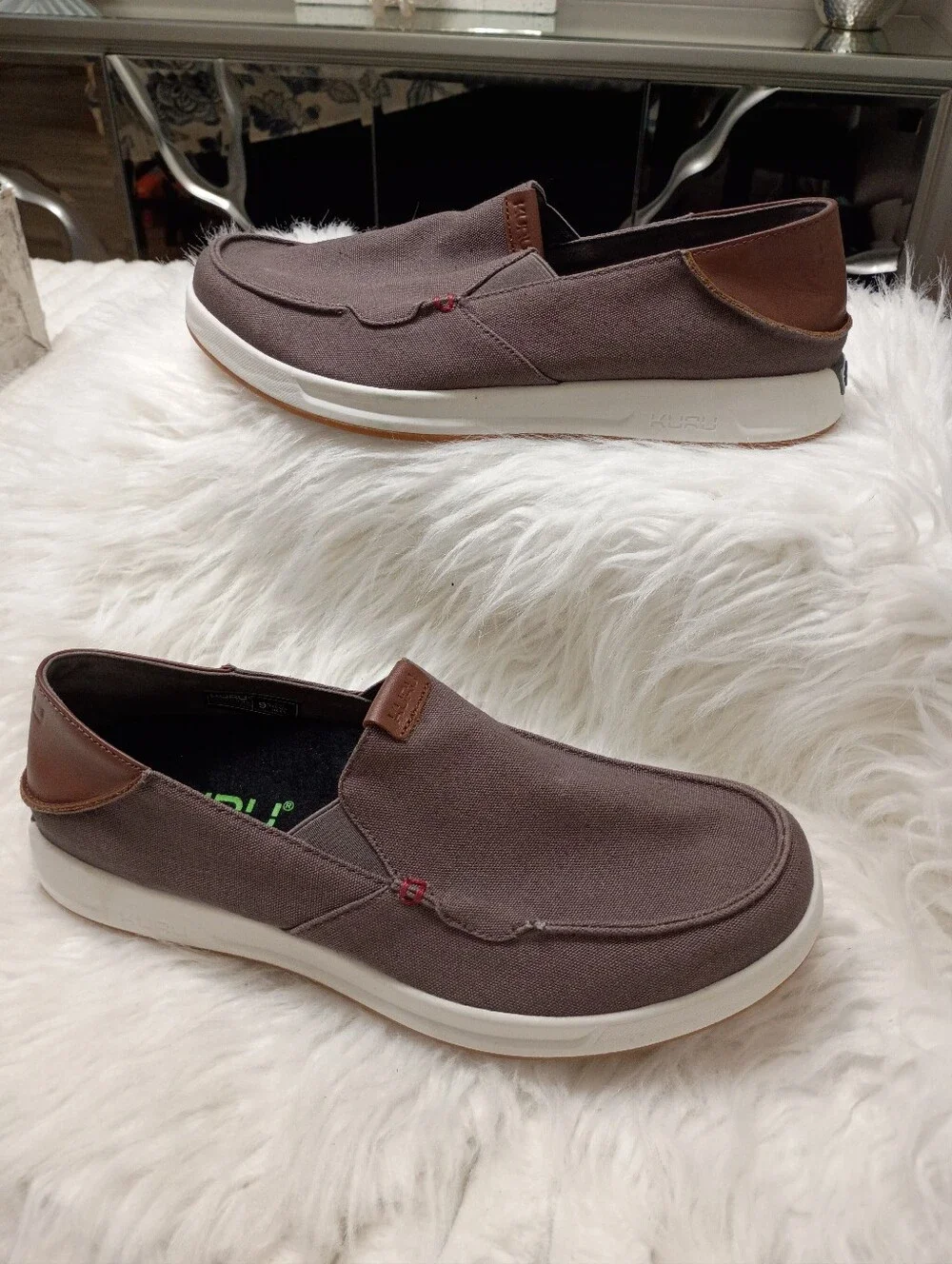 Kuru Pace Walnut Brown Orthopedic Arch Supportive Slip On Deck Shoes 9.5M